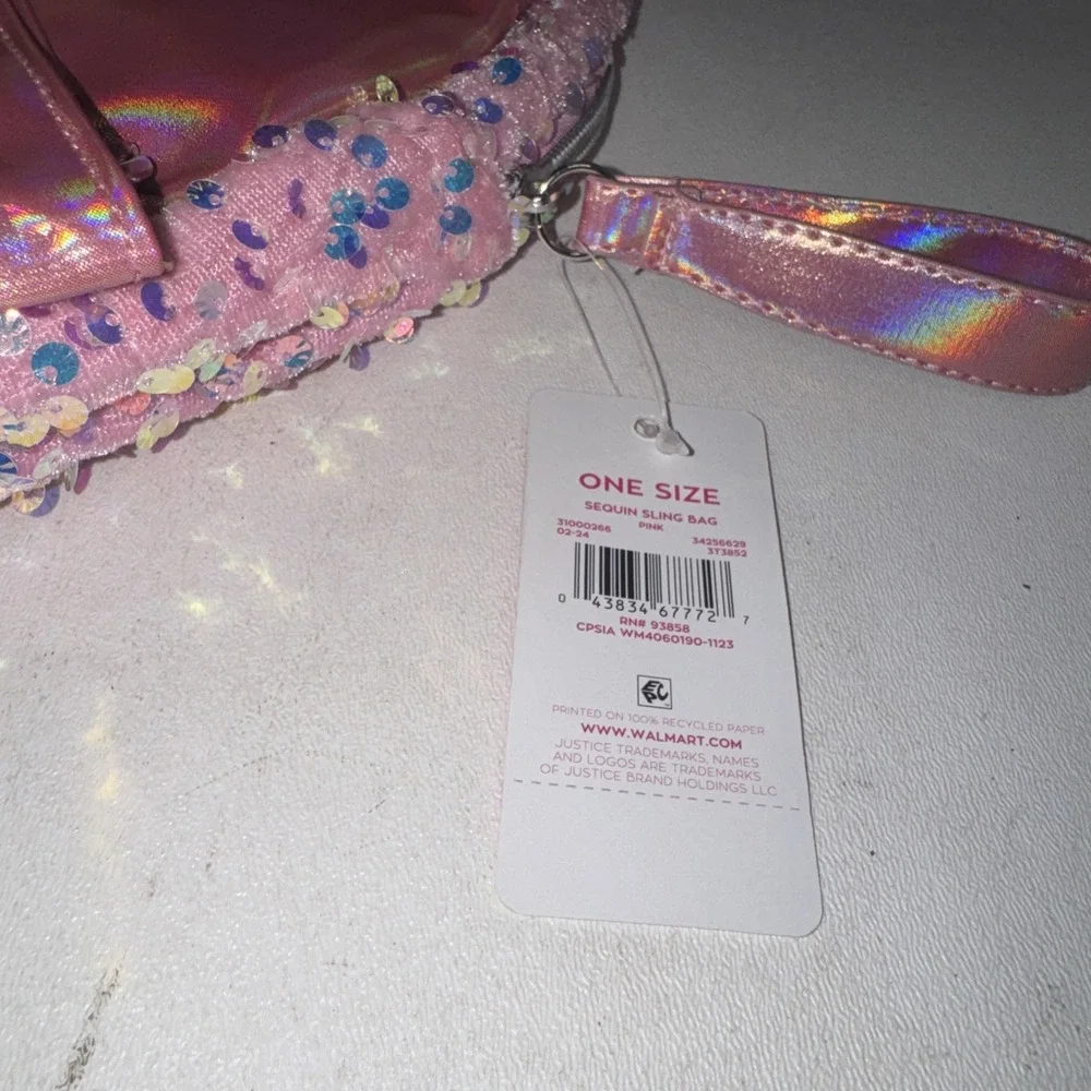 Justice Preowned Girls Mini Backpack/Silver Sparkle - Picture 4 of 4